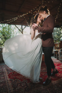 Alternate bridal couple with wedding dance outside Alternate bridal couple with wedding dance outside
